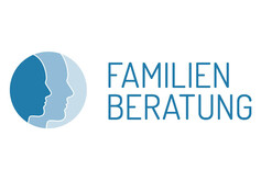 Der blaue Schriftzug neben dem blauem Logo mit zwei ineinander verschwommenen Kopfumrissen. 