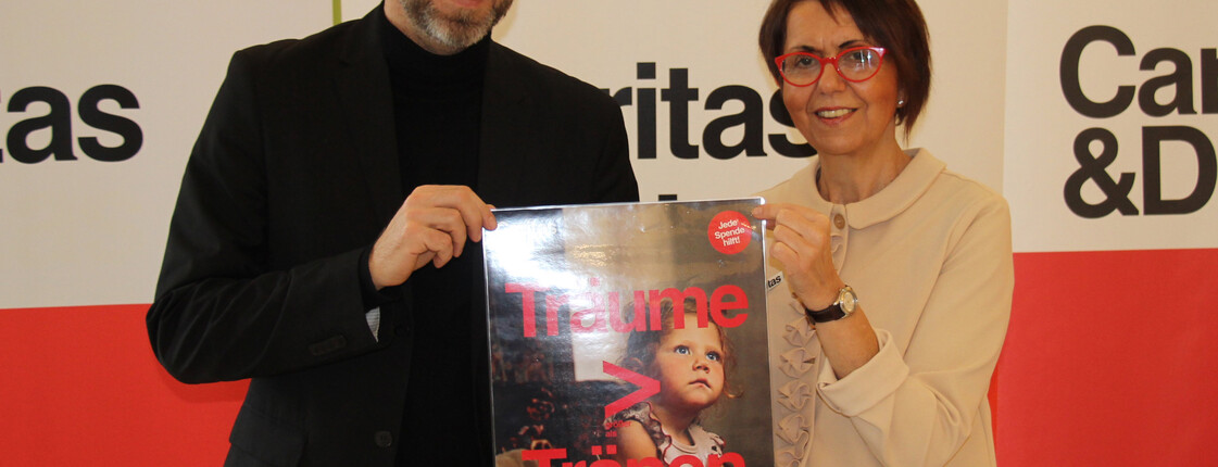 Edith Pinter und Alexander Burka bei der Pressekonferenz für Kinder in Not