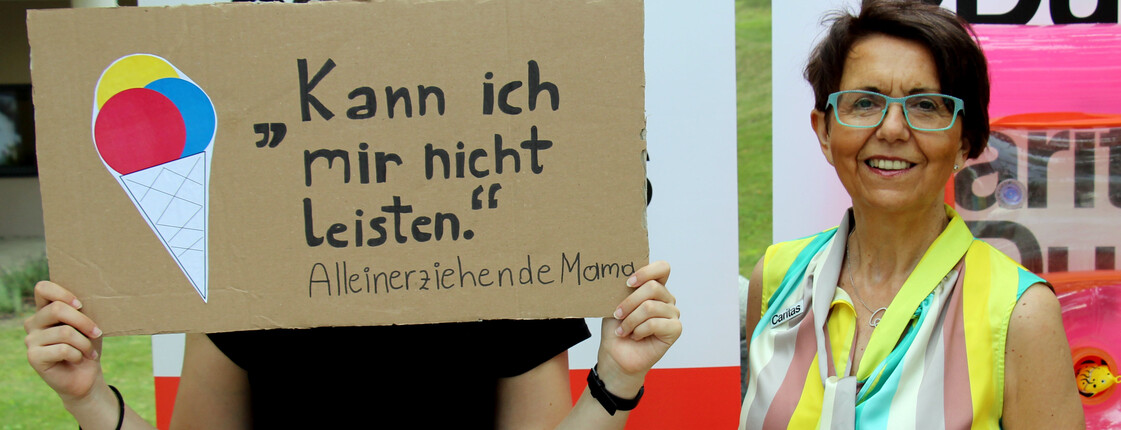 Caritas Direktorin Edith Pinter bei der Pressekonferenz Teil-Land