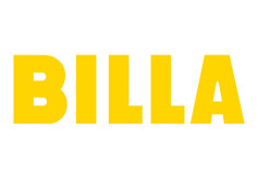 Gelber Billa Schriftzug. 