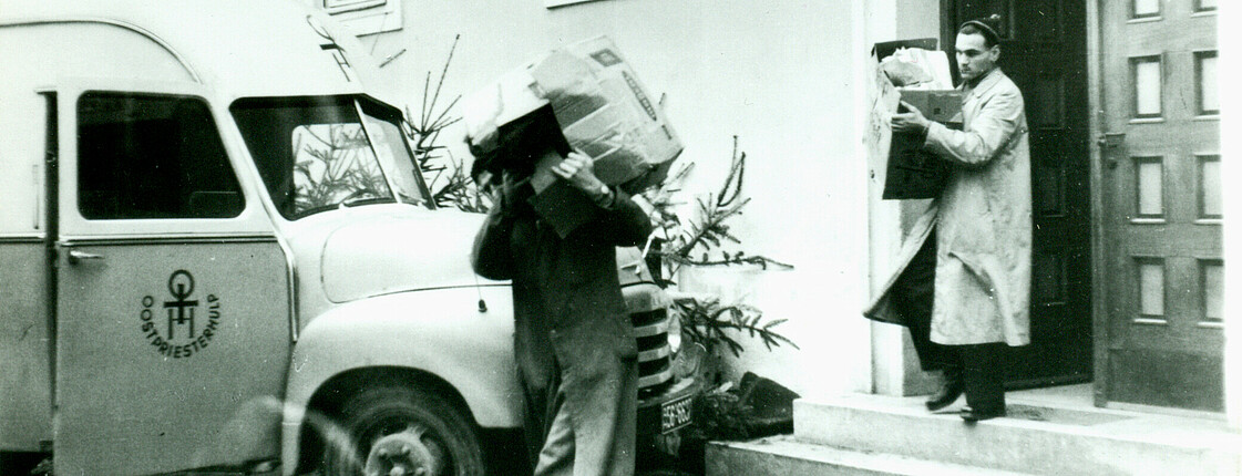 Caritas Direktor Dr.Dr. Stefan Laszlo bei der bei der Ungarnhilfe 1956